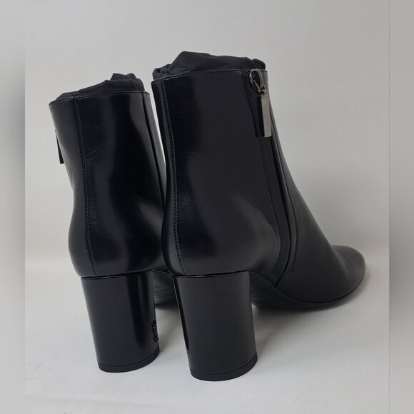 NWT Saint Laurent Paris LouLou 70 Zip Booties Ankle Boots Black Leather 38EU 8US - Picture 8 of 16